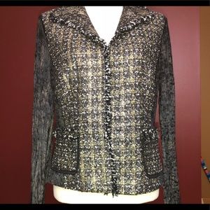 Alberto Makali Shimmery Chic Blazer Crushed velvet sleeves